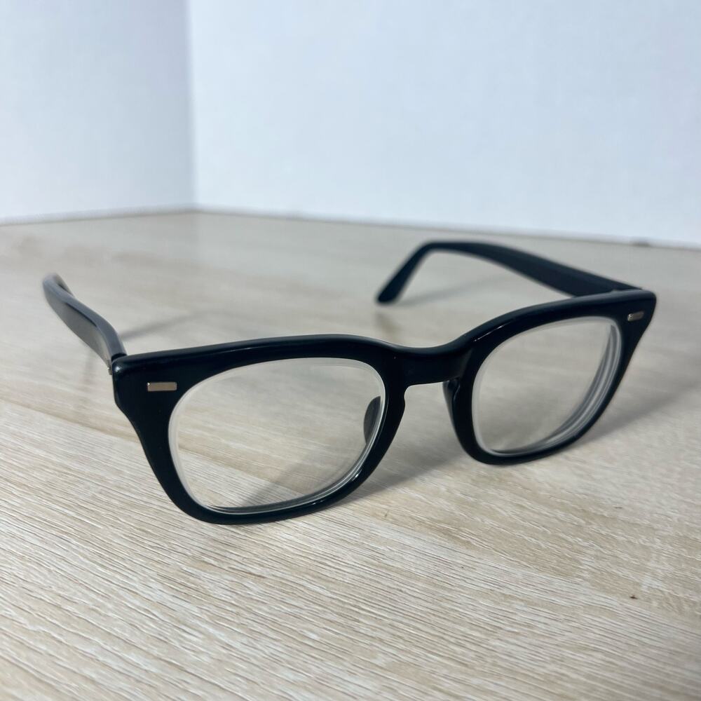 Vintage USS 4 1/2–5 3/4 Black Eyeglasses Frames USA Military Style 48-22